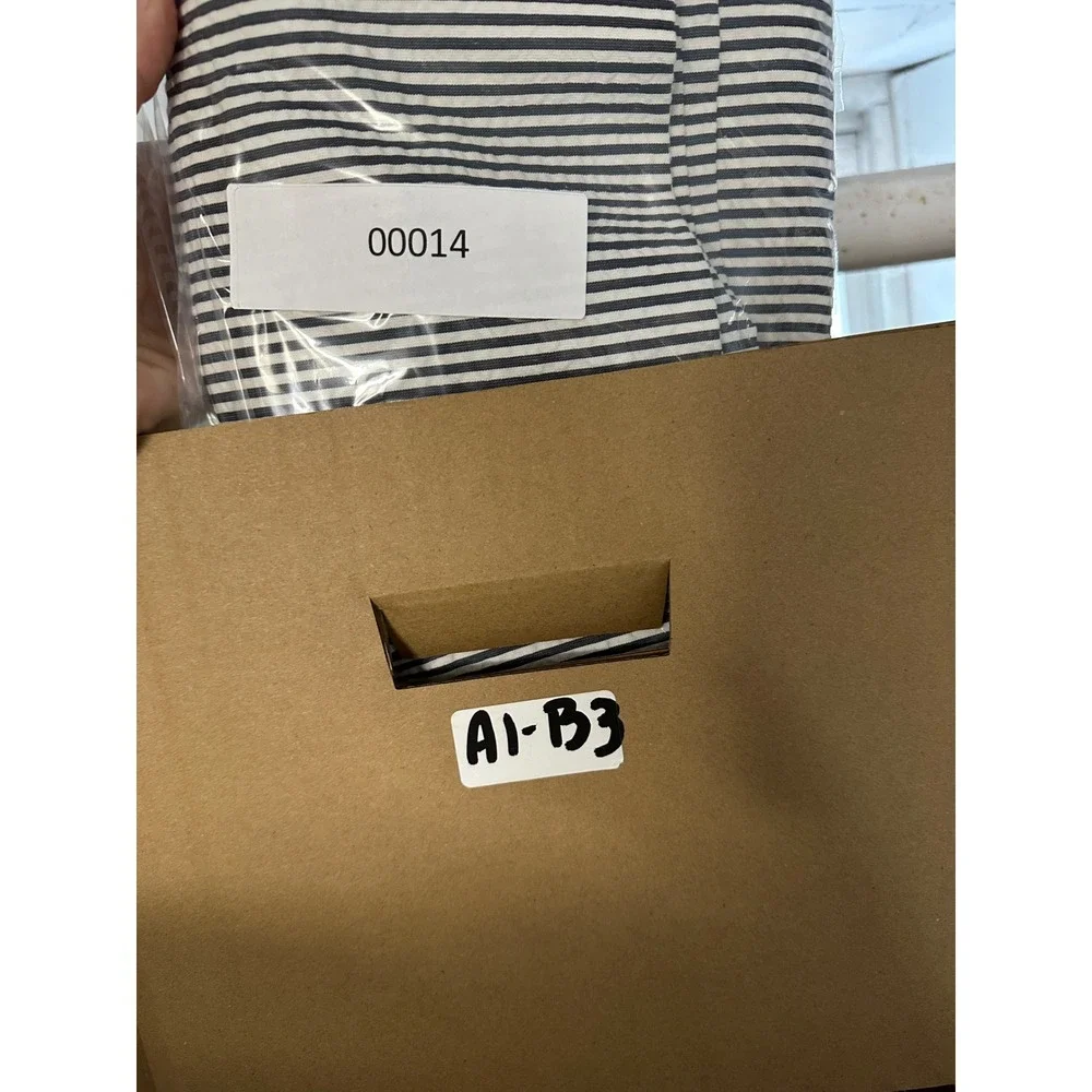 J.Crew No. 2 Pencil Skirt 6 Navy White Striped Seersucker Pink Trim 45929